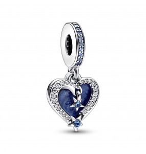 Charm Pendant Double Cur et Étoiles Filantes Célestes