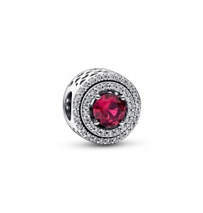 Charm Abyme de Cercles Scintillants Rouge