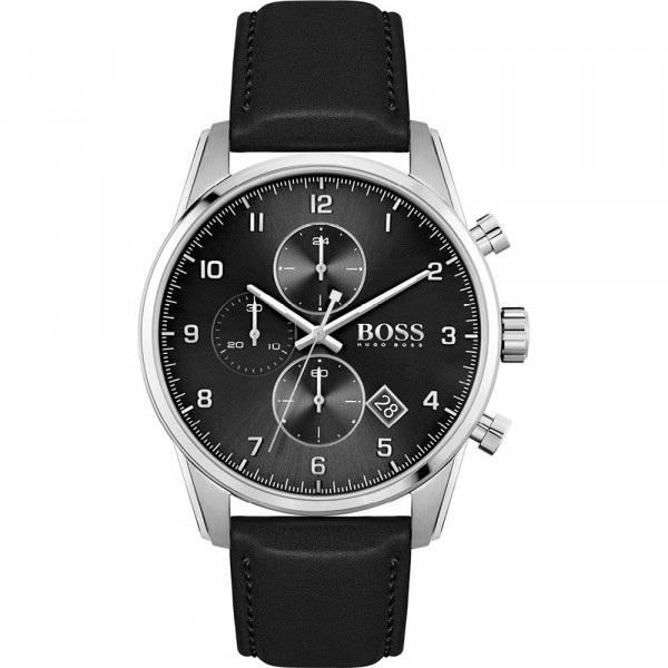 Montre Homme Boss Sport Lux en Cuir Noir Ref 1513782