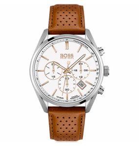 Montre Homme Boss Champion en Cuir Marron Ref 1513879