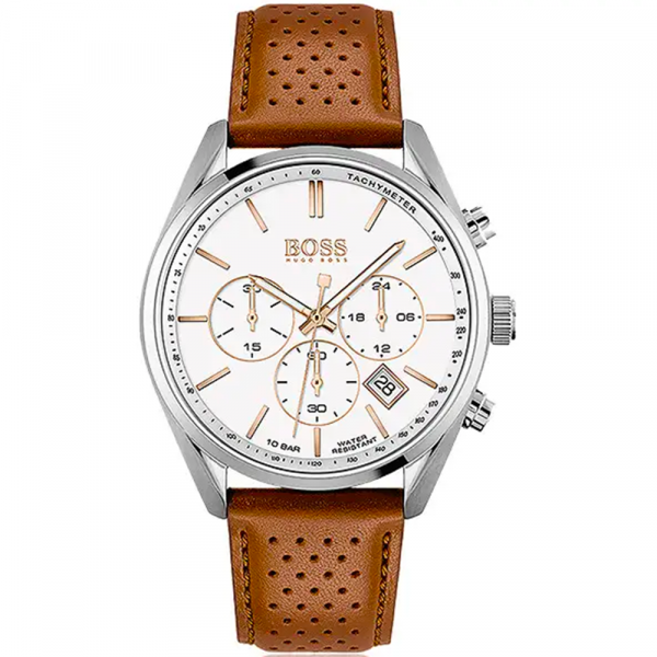 Montre Homme Boss Champion en Cuir Marron Ref 1513879