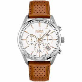 Montre Homme Boss Champion en Cuir Marron Ref 1513879