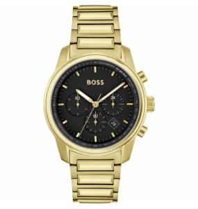 Montre Homme Boss Trace en Métal Doré Ref 1514006