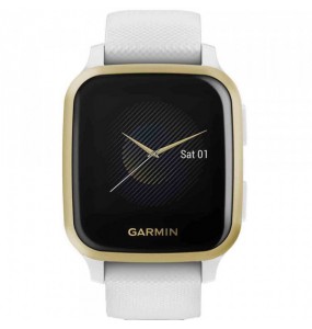 Montre Mixte Connectée Garmin Venu SQ en Silicone Blanc Ref 010-02427-11
