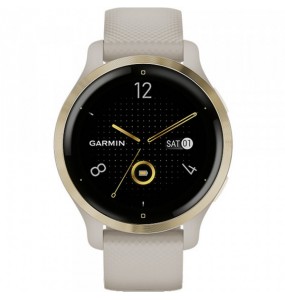 Montre Femme Connectée Garmin Venu 2S en Silicone Beige Ref 010-02429-11