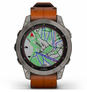 Montre Homme Connectée Garmin Fenix en Cuir Marron Ref 010-02540-31