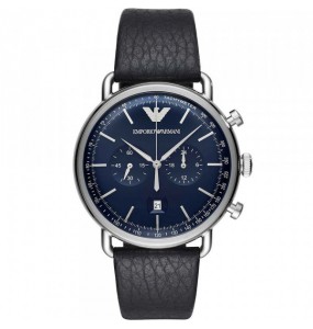 Montre Homme Emporio Armani Montres Aviator en Cuir Bleu Ref AR11105