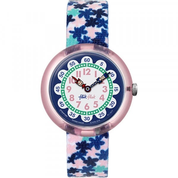 Montre Enfant Flik Flak London Flower en Nylon Bleu Ref FBNP080