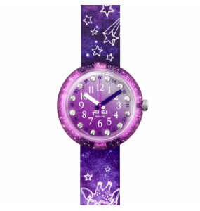 Montre Enfant Flik Flak Giraxus en Nylon Violet Ref FPNP080