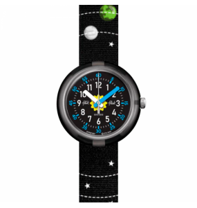 Montre Enfant Flik Flak Solar System en Nylon Noir Ref FPNP097