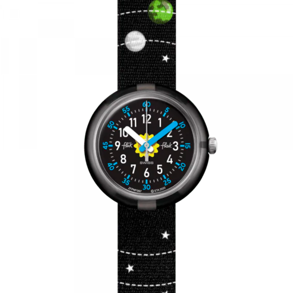 Montre Enfant Flik Flak Solar System en Nylon Noir Ref FPNP097