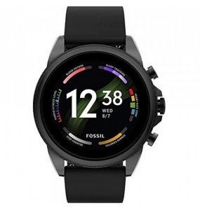 Montre Homme Connectée Fossil Gen 6 en Silicone Noir Ref FTW4061