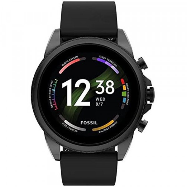 Montre Homme Connectée Fossil Gen 6 en Silicone Noir Ref FTW4061