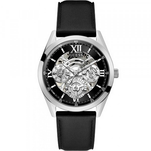 Montre Homme Guess Mens Dress en Cuir Noir Ref GW0389G1