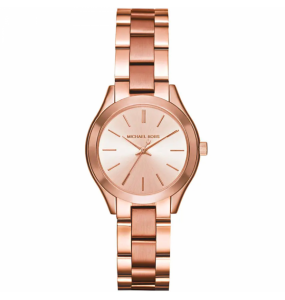 Montre Femme Michael Kors Mini Slim Runway en Métal Doré Rose Ref MK3513