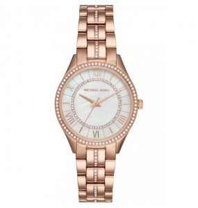 Montre Femme Michael Kors Mini Lauryn en Acier Doré Rose Ref MK3716
