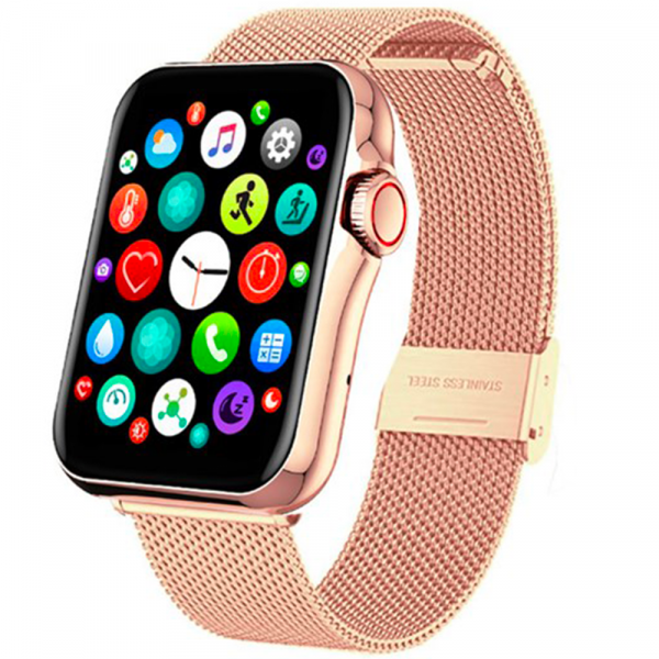 Montre Femme SMARTY Connectée Smartwatch 2.0 New Standing Acier Doré Rose -  SW028E06