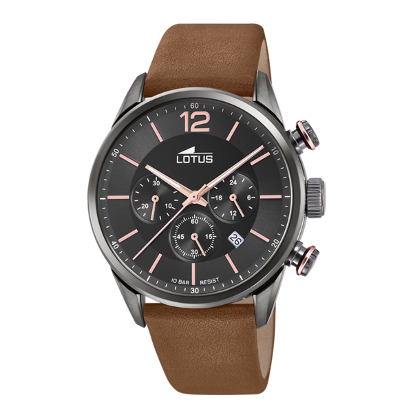 Montre Homme Lotus Montres SS22 en Cuir Marron Ref 18687/2