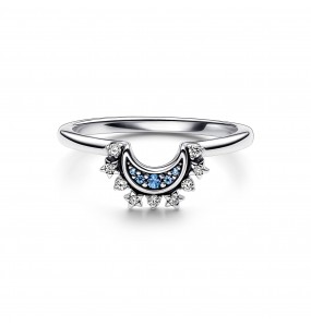 Bague Pandora Céleste Lune Scintillante Bleue