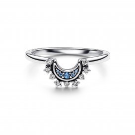 Bague Pandora Céleste Lune Scintillante Bleue