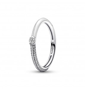 Bague Pandora Double Pavé & Blanche Pandora ME