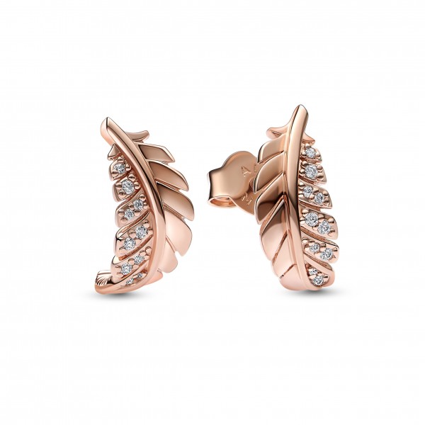 Clous dOreilles Pandora Plume Courbe Flottante