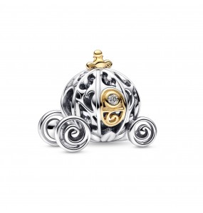 Charm Pandora Disney 100e anniversaire Carrosse Enchanté de Cendrillon avec diamant de synthèse 0.015 ct tw