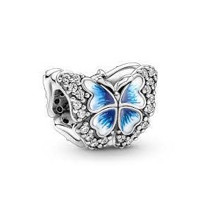 Charm Pandora Scintillant Papillon Bleu