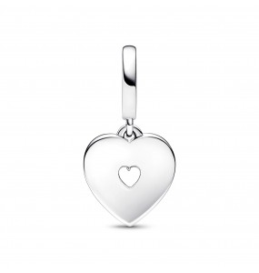 Charm Pandora Pendant Double Cur Blanc Nacré