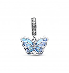 Charm Pandora Pendant Papillon en Verre de Murano Bleu