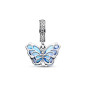 Charm Pandora Pendant Papillon en Verre de Murano Bleu