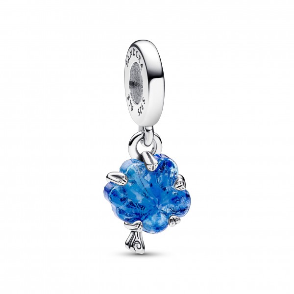 Charm Pandora Pendant Arbre de Vie en Verre de Murano Bleu