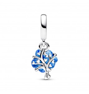 Charm Pandora Pendant Arbre de Vie en Verre de Murano Bleu