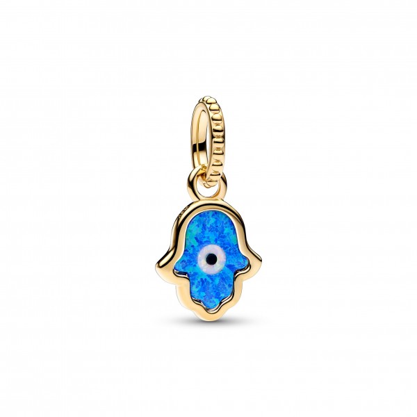 Charm Pandora Pendant Main de Fatma Bleue Opalescente