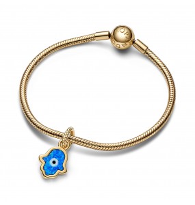 Charm Pandora Pendant Main de Fatma Bleue Opalescente