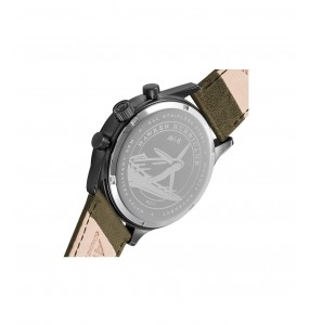 Montre Homme AVI-8 Hawker Hurricane Cuir Vert Acier Noir - AV-4011-0E