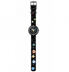 Montre Enfant Flik Flak Solar System en Nylon Noir - FPNP097