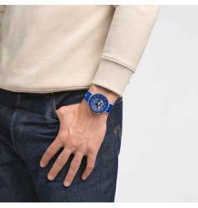 Montre Homme Swatch Bouncing Blue bracelet Silicone SB05N105