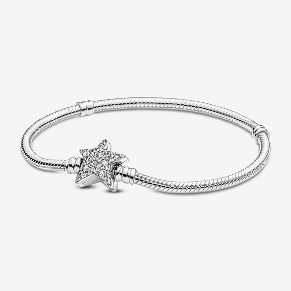 Bracelet Pandora avec fermoir étoile asymétrique 19 cm