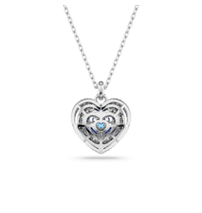 Swarovski - Collier et Pendentif Hyperbola, Coeur Bleu, Métal rhodié - Ref 5680403