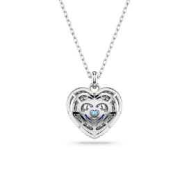 Swarovski - Collier et Pendentif Hyperbola, Coeur Bleu, Métal rhodié - Ref 5680403