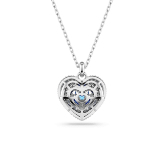 Swarovski - Collier et Pendentif Hyperbola, Coeur Bleu, Métal rhodié - Ref 5680403