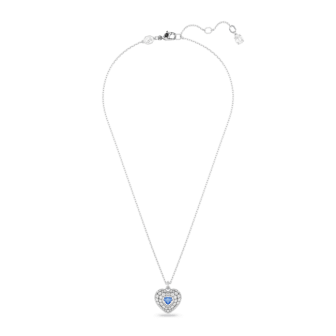 Swarovski - Collier et Pendentif Hyperbola, Coeur Bleu, Métal rhodié - Ref 5680403