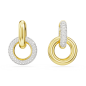 Swarovski - Anneaux d'oreilles Dextera asymétrique, doré - Ref 5668818