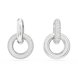Swarovski - Anneaux d'oreilles Dextera asymétrique, Métal rhodié - Ref 5671807