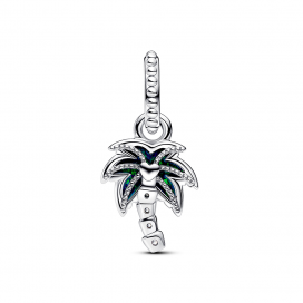 Pandora - Charm palmier, opale de synthèse vert-bleu et oxyde de zirconium - Ref 793352C01
