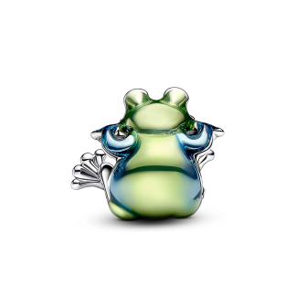 Pandora - Charm grenouille, émail bleu transparent et vert - Ref 793342C01