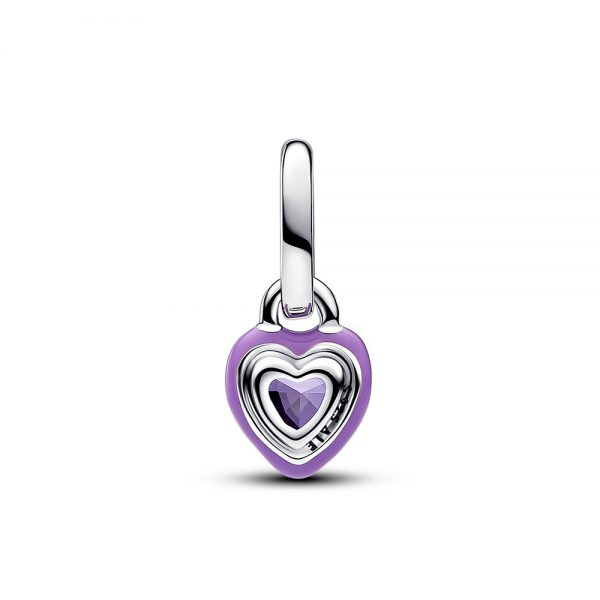 Pandora - Charm coeur cristal et émail violet royal - Ref 793042C04