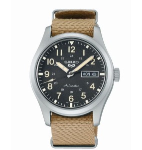 Montre Homme SEIKO 5 Sports Automatique Noir Nylon Marron - SRPG35K1