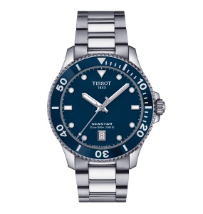 Montre Homme Tissot Seastar bleu bracelet acier - Réf. T1204101104100